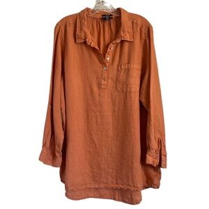 JONES NEW YORK Salmon Linen Tunic 1X